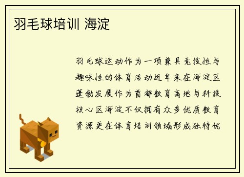 羽毛球培训 海淀